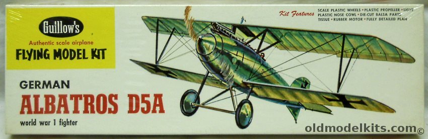 Guillows Albatros D-VA - 18 inch Wingspan Rubber Powered Balsa Wood Kit, WW-1 plastic model kit